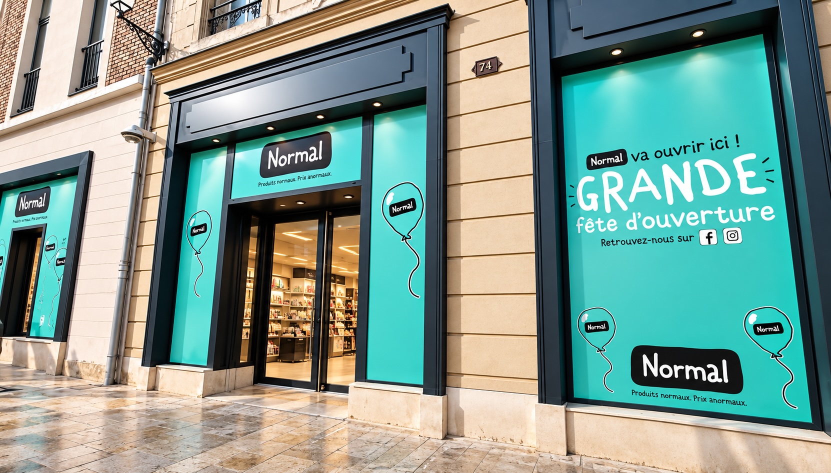 Immeuble en pierre et boutique Normal